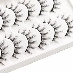 img 1 attached to 6 Pairs Natural Look 3D False Eyelashes - Veleasha Manga Lashes Wispy & Lightweight Anime (9-13Mm)