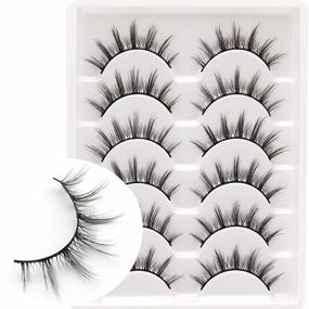 img 3 attached to 6 Pairs Natural Look 3D False Eyelashes - Veleasha Manga Lashes Wispy & Lightweight Anime (9-13Mm)