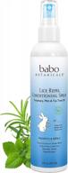 protect your kids from lice with babo botanicals conditioning spray - rosemary, tea tree & mint oils, hypoallergenic, vegan - 8oz логотип