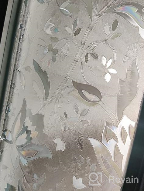 img 1 attached to Decorative Flower Privacy Film For Windows - Niviy'S High-Quality 3D Static Cling Window Film | Non-Adhesive Window Covering | Size: 17.5" X 78.5 review by Andrew Holman