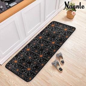 img 1 attached to Get Into The Halloween Spirit With Naanle'S Cobweb Anti-Fatigue Kitchen Mat - Non-Slip, Absorbent And Comfortable!