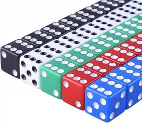 img 3 attached to Enhance Your Game Nights With AUSTOR'S 50-Piece Dice Set: Perfect For Tenzi, Farkle, Yahtzee, Bunco And Math Lessons, And Comes With Velvet Storage Bag!