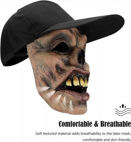 img 1 attached to Men'S Latex Creepy Scary Clown Mask For Halloween Costume Party Cosplay Props