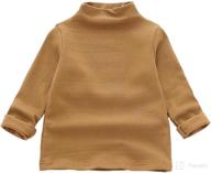 hstyle unisex baby cotton turtleneck shirts - long sleeve basic solid color & stripe tops логотип