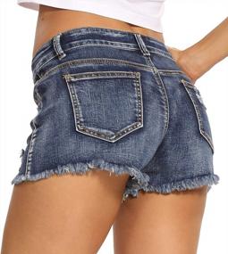 img 1 attached to Women'S Distressed Jean Shorts: Summer Stretch Denim Fray Hem Short Jeans By V VOCNI