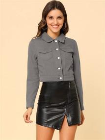 img 2 attached to Allegra Womens Button Sleeves Cropped Women's Clothing via Coats, Jackets & Vests