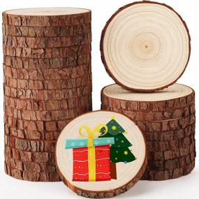 img 4 attached to 26 Natural Wood Slices For DIY Rustic Wedding & Holiday Decorations - Unfinished Circle Kit 3.1"-3.5