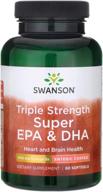 powerful fish oil supplement: swanson triple strength enteric coated super epa & dha 60 softgels logo