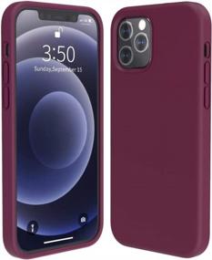 img 4 attached to IPhone 12 Case & IPhone 12 Pro 6.1 Inch 2020 Liquid Silicone Protective Cover Gel Rubber Shockproof Drop Protection Wine Red