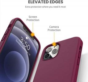 img 1 attached to IPhone 12 Case & IPhone 12 Pro 6.1 Inch 2020 Liquid Silicone Protective Cover Gel Rubber Shockproof Drop Protection Wine Red