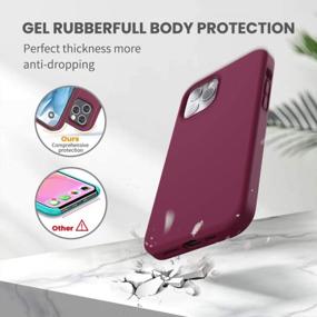 img 2 attached to IPhone 12 Case & IPhone 12 Pro 6.1 Inch 2020 Liquid Silicone Protective Cover Gel Rubber Shockproof Drop Protection Wine Red