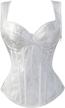 women's gothic jacquard shoulder straps tank overbust corset bustier - zhitunemi logo