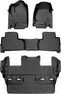 🔌 maxliner custom fit floor mats 3 row liner set for 2015-2020 chevy tahoe / gmc yukon - black logo