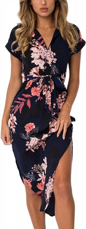 SHWING Dresses for Women 2023, Midi Dress Casual Summer Spring Hide Belly  Fat Floral Print Loose Fit V Neck Midi Dress, Purple, XX-Large : :  Clothing, Shoes & Accessories