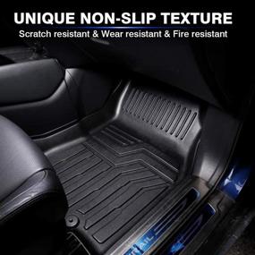 img 1 attached to 🚗 KUST All Weather Floor Mats for 2014-2020 Nissan Rogue (Excluding 2021 Rogue 3rd Gen.), No Select or Sport Models, Black 2 Row Liner Set with Floor Carpet Liners