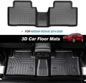 img 3 attached to 🚗 KUST All Weather Floor Mats for 2014-2020 Nissan Rogue (Excluding 2021 Rogue 3rd Gen.), No Select or Sport Models, Black 2 Row Liner Set with Floor Carpet Liners