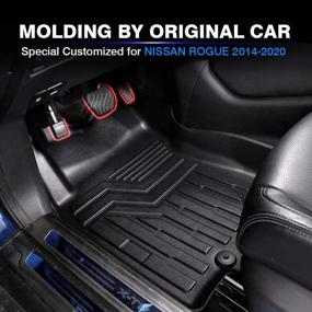 img 2 attached to 🚗 KUST All Weather Floor Mats for 2014-2020 Nissan Rogue (Excluding 2021 Rogue 3rd Gen.), No Select or Sport Models, Black 2 Row Liner Set with Floor Carpet Liners