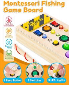 img 3 attached to Pussan Montessori Fishing Toddler Busy Board, Montessori Toys For Toddlers, Sensory Toy For Toddlers Birthday Gifts Stocking Stuffers For Boys And Girls