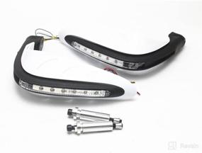 img 2 attached to E-Bro 7/8'' Universal Motorcycle Handguards with White LED Light - Handlebar Protector, Motorcycle Hand Guards (White+Black)