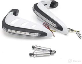 img 4 attached to E-Bro 7/8'' Universal Motorcycle Handguards with White LED Light - Handlebar Protector, Motorcycle Hand Guards (White+Black)