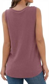 img 3 attached to IWOLLENCE Twist Knot Waffle Knit Sleeveless Tunic Top For Women - Casual Blouse And Cute Tank