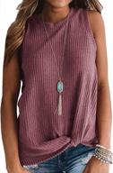 iwollence twist knot waffle knit sleeveless tunic top for women - casual blouse and cute tank logo