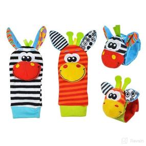 img 2 attached to 👶 asUwish 4Pcs Baby Soft Rattle and Socks Set - Cute Wrist Chew Toy, Foot Finder, and Wrist Rattle for Newborn Boy or Girl