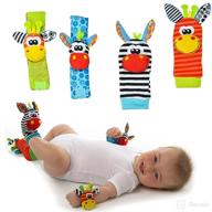 👶 asuwish 4pcs baby soft rattle and socks set - cute wrist chew toy, foot finder, and wrist rattle for newborn boy or girl logo
