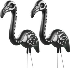 img 2 attached to Skeleteen Black'S Creepy Zombie Skeleton Flamingo Yard Ornaments: набор из 2 штук с кольями