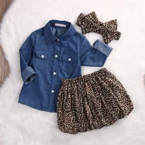 img 3 attached to 👶 Adorable Baby Girl Blue Jean Shirt with Princess Tulle Overlay Lace Dress and Headband Set