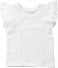 img 4 attached to Cute And Chic: Basic Ruffle T-Shirt Blouse For Infant Toddler Baby Girl'S Casual Wear