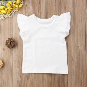 img 3 attached to Cute And Chic: Basic Ruffle T-Shirt Blouse For Infant Toddler Baby Girl'S Casual Wear