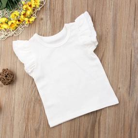 img 2 attached to Cute And Chic: Basic Ruffle T-Shirt Blouse For Infant Toddler Baby Girl'S Casual Wear