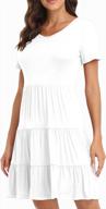 poseshe women's plus size summer dresses casual short sleeve midi flowy tiered dress logo