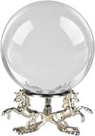 amlong crystal clear crystal ball with unicorn stand - ideal for gazing divination, feng shui and fortune telling - a perfect decorative and photography accessory in 6 inches logo