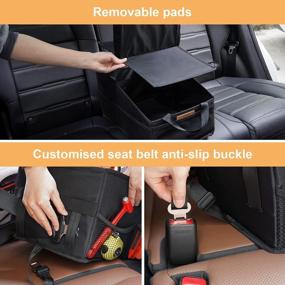 img 1 attached to SURDOCA Car Backseat Organizer For Kids, Durable Front Or Back Seat Storage With Handle And 2 Boxes 5 Pockets, Black
