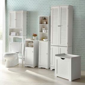 img 1 attached to White Louvre Short Cabinet With Cubby By BrylaneHome