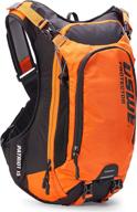 uswe patriot 15l backpack with back protector for mountain biking, mtb, off-road motorcycle - orange/black | bounce free daypack логотип