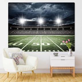 img 1 attached to Football Stadium Field Light Night Soccer Turf Home Decor Wall Tapestry 60X80 Inches