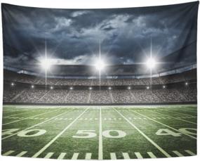 img 4 attached to Football Stadium Field Light Night Soccer Turf Home Decor Wall Tapestry 60X80 Inches