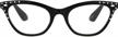bling rhinestone cat eye horn rim reading glasses for women with power logo