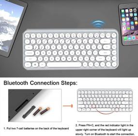 img 1 attached to FELICON Mini Portable Wireless Keyboard - 84 Keys For Android, Windows, PC & Tablet-Dark For Home And Office In White