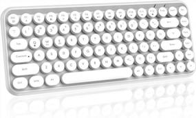 img 4 attached to FELICON Mini Portable Wireless Keyboard - 84 Keys For Android, Windows, PC & Tablet-Dark For Home And Office In White