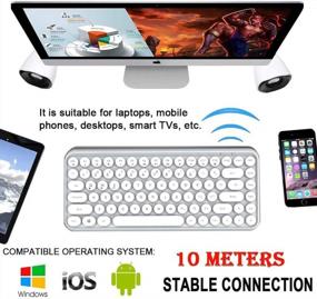 img 3 attached to FELICON Mini Portable Wireless Keyboard - 84 Keys For Android, Windows, PC & Tablet-Dark For Home And Office In White