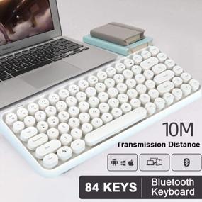 img 2 attached to FELICON Mini Portable Wireless Keyboard - 84 Keys For Android, Windows, PC & Tablet-Dark For Home And Office In White