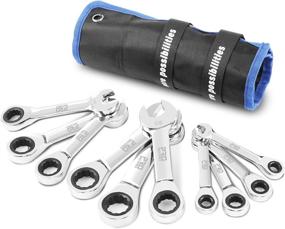 img 4 attached to 10-Piece Stubby Ratchet Wrench Set With Rolling Pouch - SAE 5/16" To 3/4" - Chrome Vanadium Steel