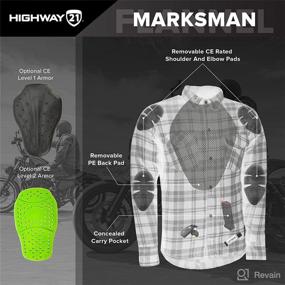 img 2 attached to 🏍️ Ultimate Protection with HIGHWAY 21 Marksman Flannel Shirt: Plaid Button-Down Motorcycle Jacket for Men