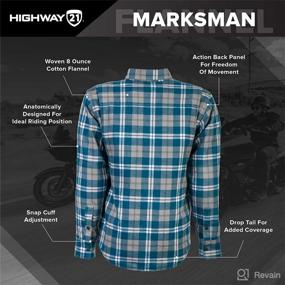 img 1 attached to 🏍️ Ultimate Protection with HIGHWAY 21 Marksman Flannel Shirt: Plaid Button-Down Motorcycle Jacket for Men