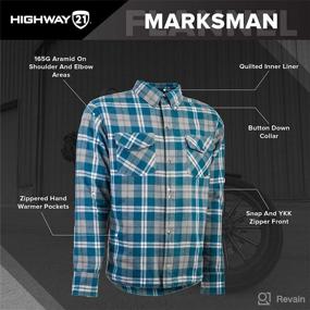 img 3 attached to 🏍️ Ultimate Protection with HIGHWAY 21 Marksman Flannel Shirt: Plaid Button-Down Motorcycle Jacket for Men