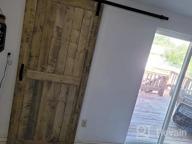 img 1 attached to SMARTSTANDARD 42x84 Sliding Barn Door Kit: DIY Unfinished Solid Spruce Wood Panelled Slab, K-Frame, Natural Finish - Includes 7ft Hardware & Handle review by Jose Ortega